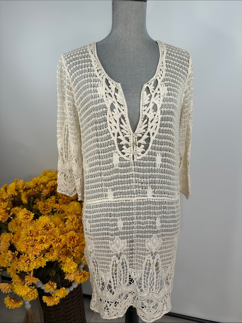 Lovestitch Crochet Knit Tunic/Coverup/Dress
